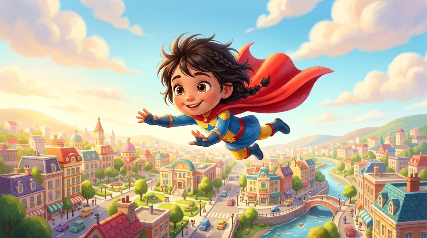 L'enfant transformé en super-héros, fidèle à sa photo